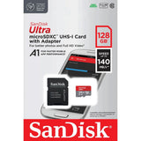 SanDisk MicroSDXC Memory Card with Adapter - 128GB - Red / Grey