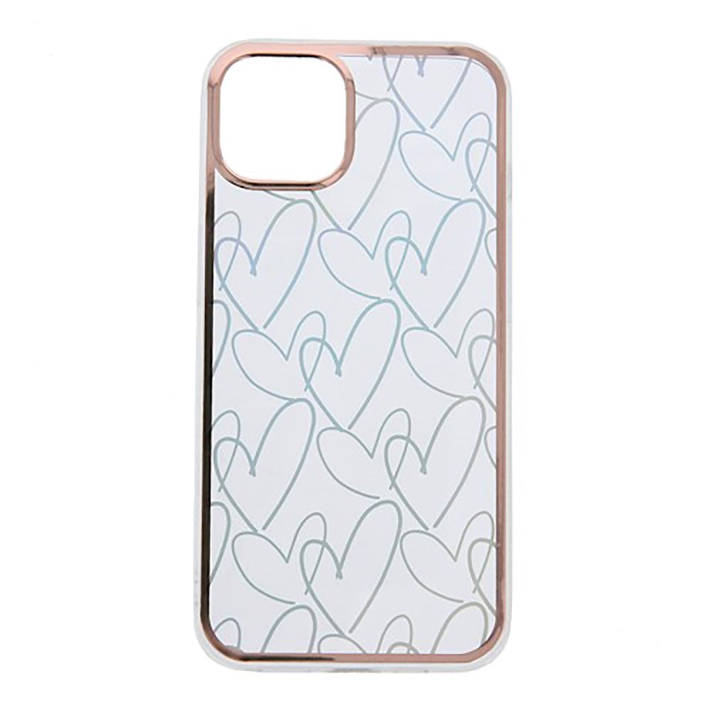 Xiaomi 12T / 12T Pro Hybrid Plastic Case w. Holographic Print - Hearts Motif - Transparent