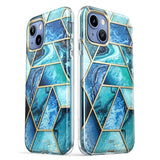 iPhone 14 / 13 i-Blason Cosmo Marble Case w. Screen Protector - Ocean Blue