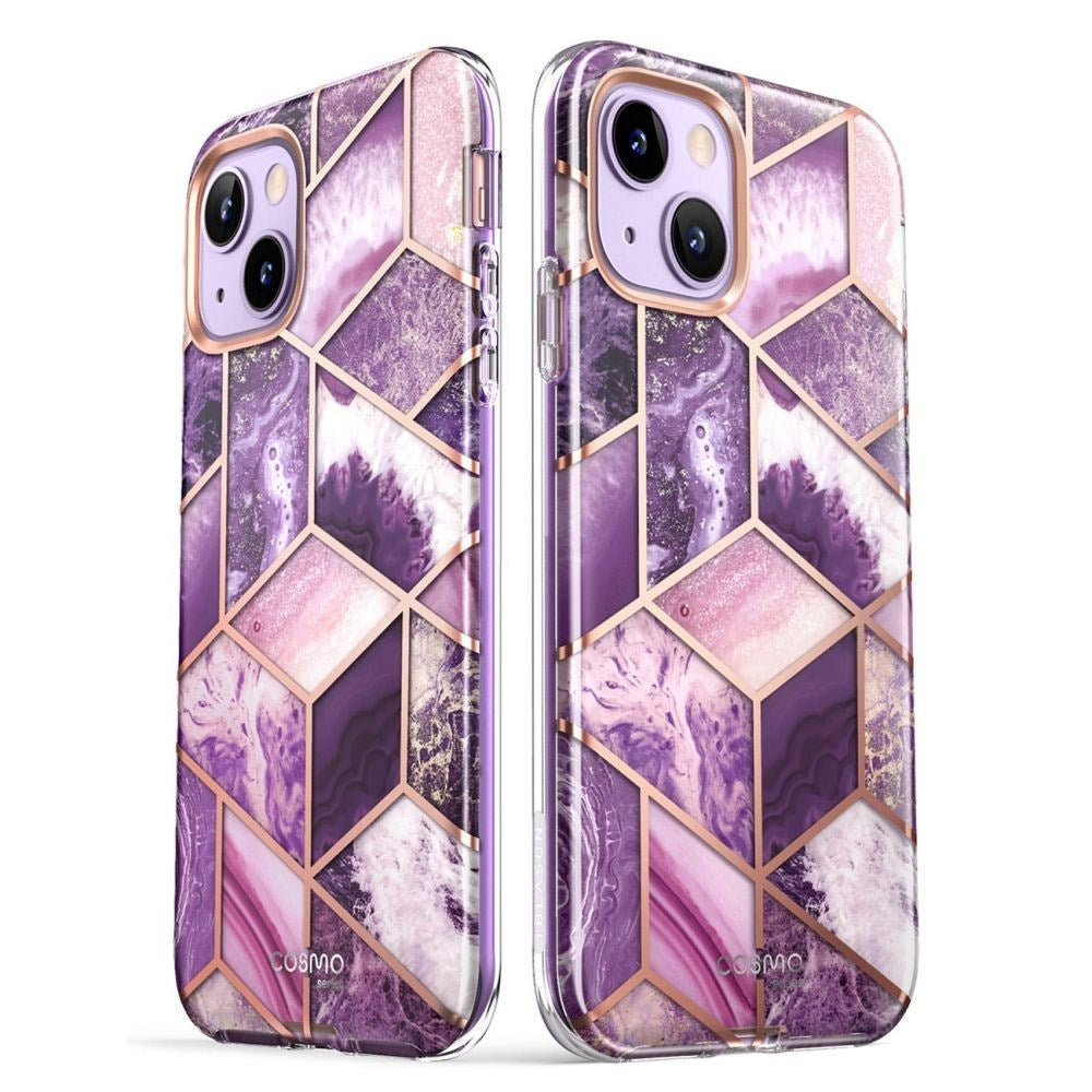 iPhone 14 / 13 i-Blason Cosmo Marble Case w. Screen Protector - Purple