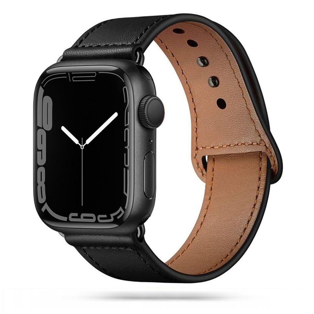 Apple Watch (38/40/SE/41MM) Tech-Protect Leatherfit Strap - Black / Brown