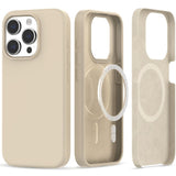 iPhone 15 Pro Tech-Protect Silicone Case - MagSafe Compatible - Sand Beige