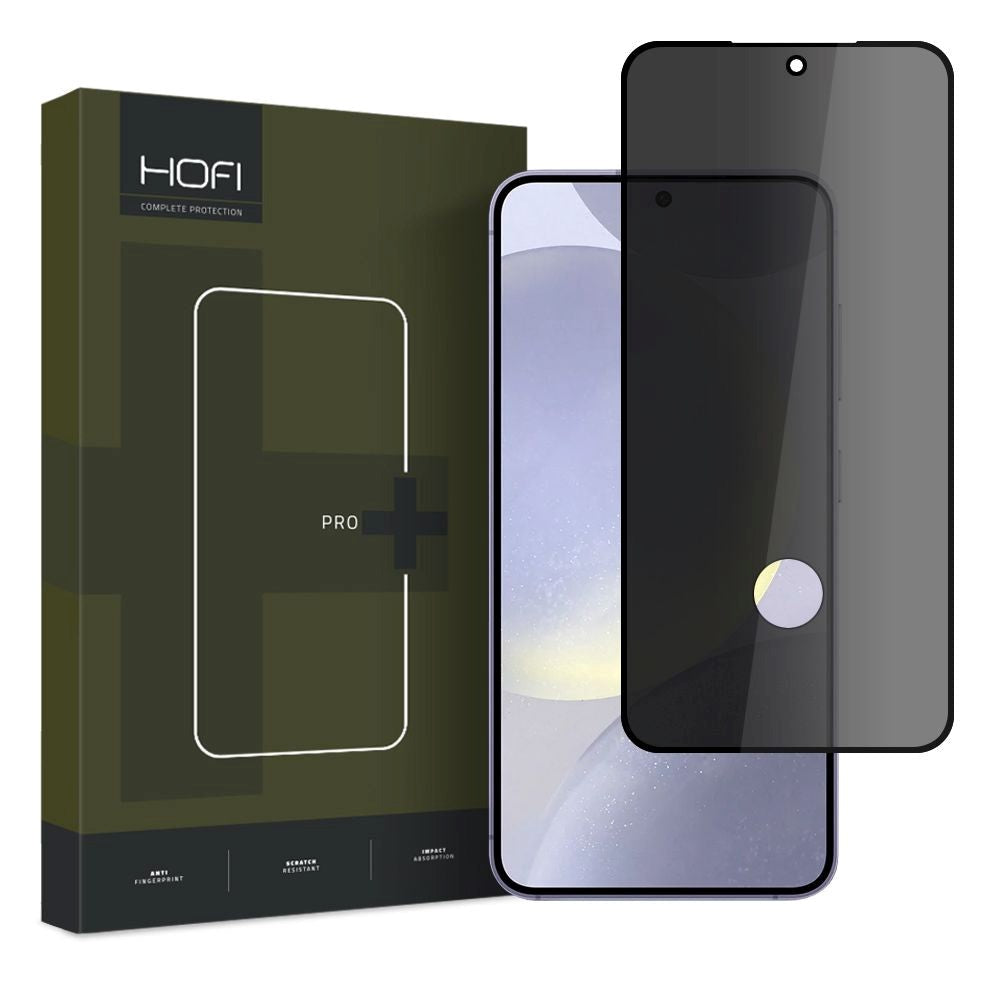 Hofi Samsung Galaxy S24+ (Plus) Glass Pro+ Screen Protector with Privacy - Case Friendly - Transparent / Black Edge