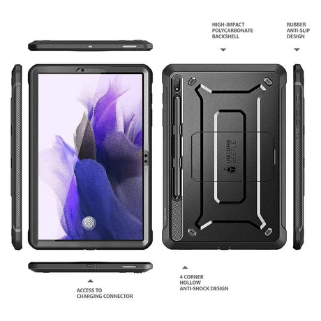 Samsung Galaxy Tab S7 FE SupCase Beetle Unicorn Pro Case with Protective Film - Black