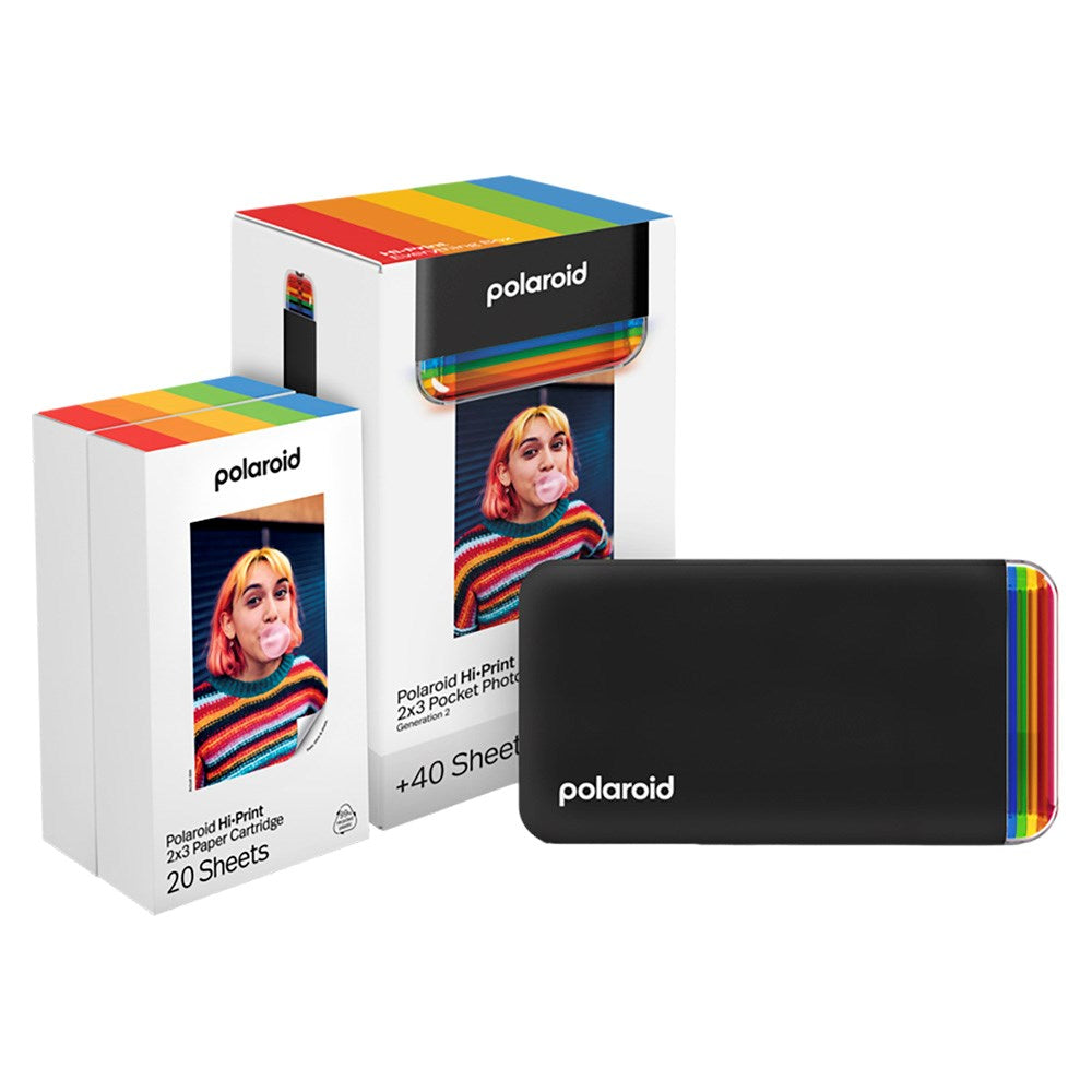 Polaroid Hi-Print Gen. 2 Everything Box with Mobile Photo Printer & 40 pcs. Photo Paper - Black