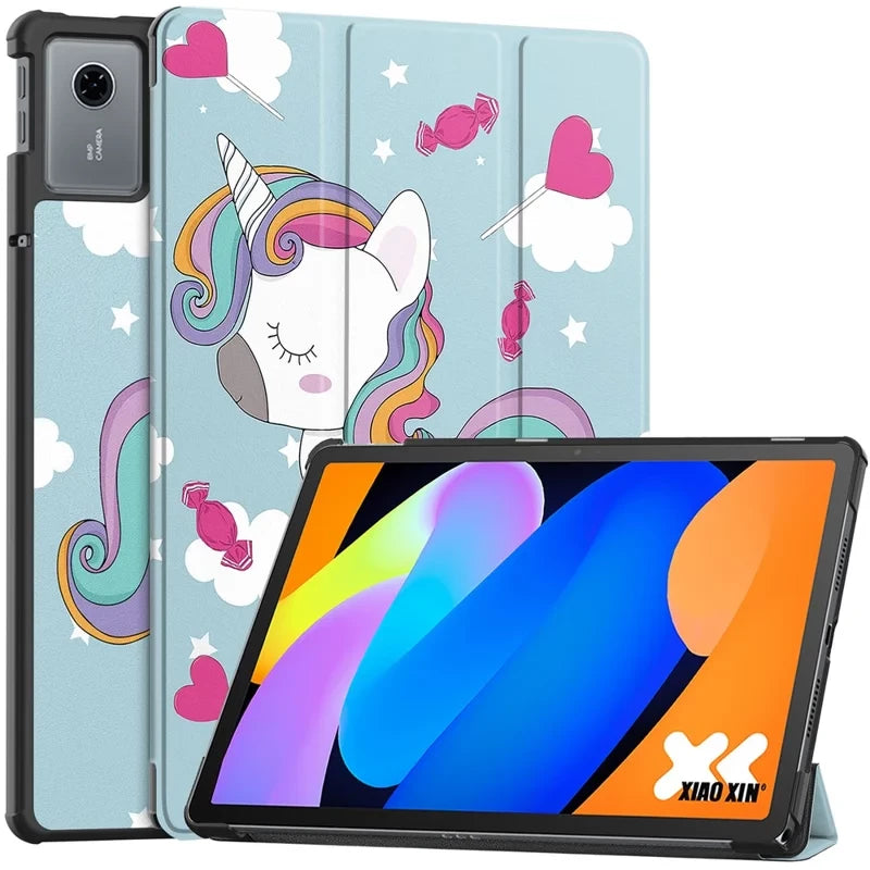 Lenovo Idea Tab 11 EIDERWOOD Leather Flip Case with Motif - Unicorn