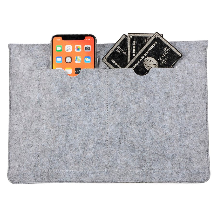 Wool felt Laptop 13" Sleeve (33.5 x 24 cm) - Light grey