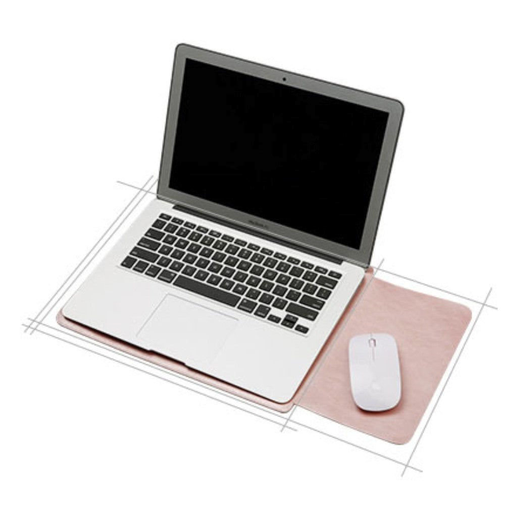 SOYAN MacBook / Laptop 13" Leather Sleeve with Mouse Pad (33.5 x 22.5 cm) - Rose Gold