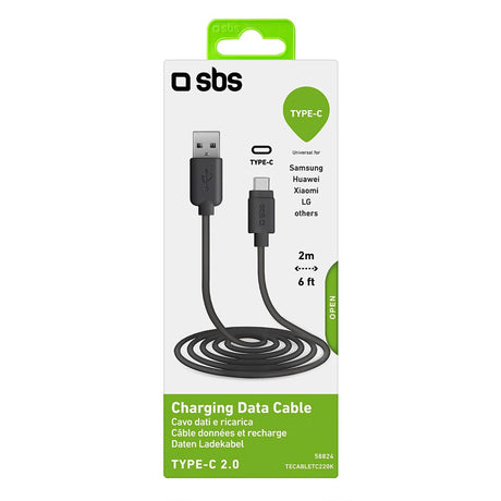 SBS USB-C Cable - 2 Meter - 480 Mbit/s - Black