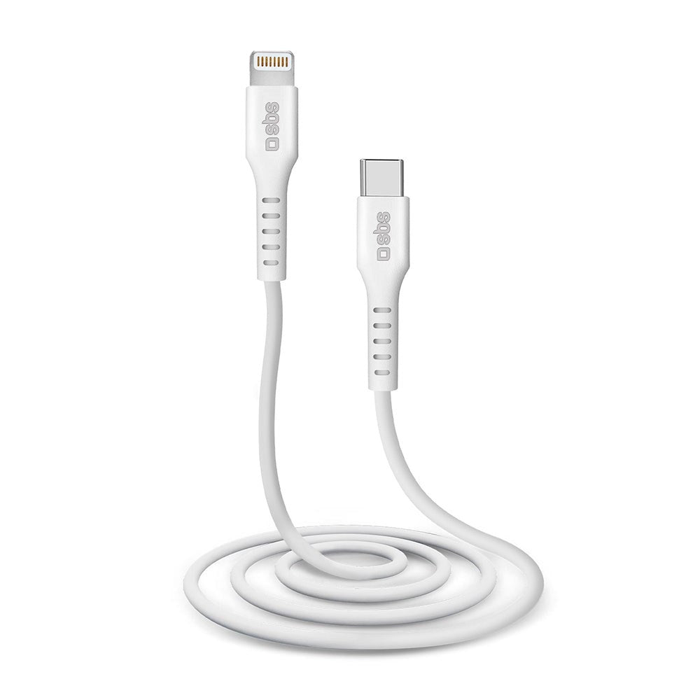 SBS USB-C to Lightning Cable - 1 Meter - MFI - 20W (PD) - White