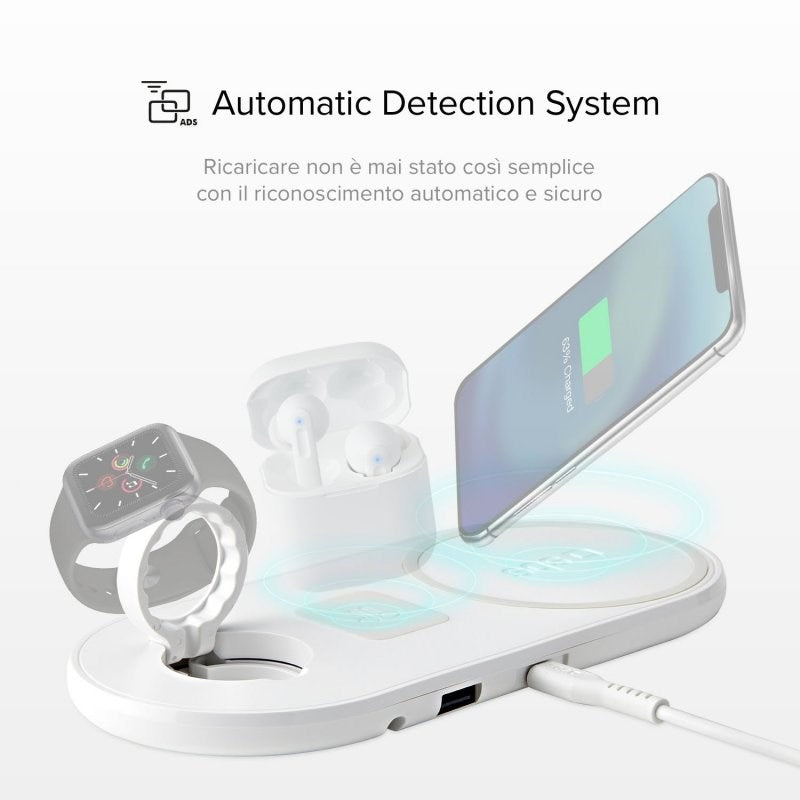 SBS 10W 3 in 1 Wireless Charging Station - White