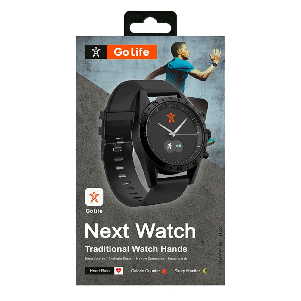 SBS Next Watch Smartwatch with Calorie counter and Pedometer - IP68 - Black