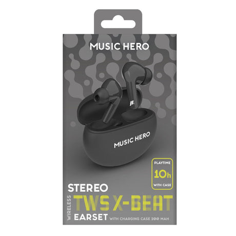 MUSIC HERO X-BEAT True Wireless In-Ear Headphones - Black