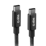 SBS USB-C to USB-C Braided Cable - 3 Meter - 25W (PD) - Black