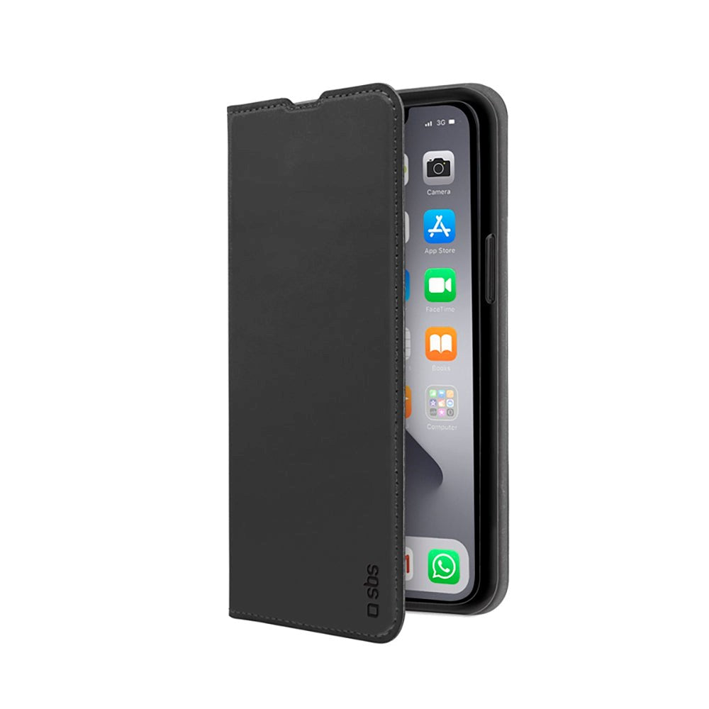 iPhone 13 Book Wallet Lite Flip Case with Magnet Function - Black