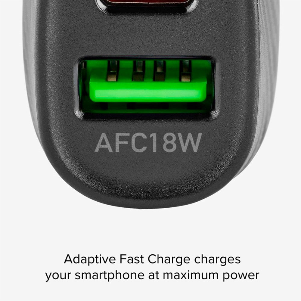 SBS 20W Car charger with 1 x AFC USB-A & 1 x USB-C PD - Black