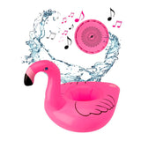 MUSIC HERO Bluetooth Speaker with Inflatable Swimming Ring - Flamingo