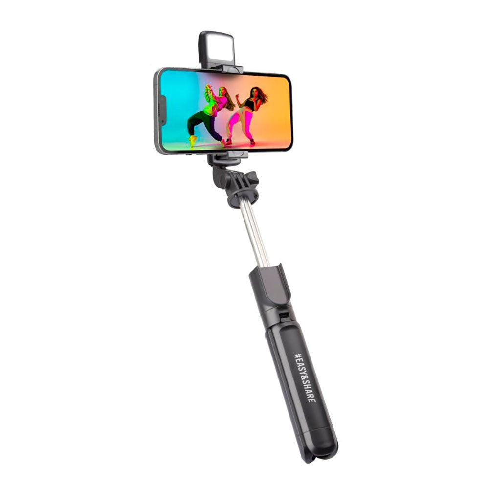 SBS Universal Selfie Stick w. Built-in LED & Tripod - Max Mobile: 60 - 90mm - Black