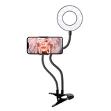 SBS LED Ring Light w. Table Clip, Mobile Holder & Adjustable Arms - Max Mobile: 85mm - Black