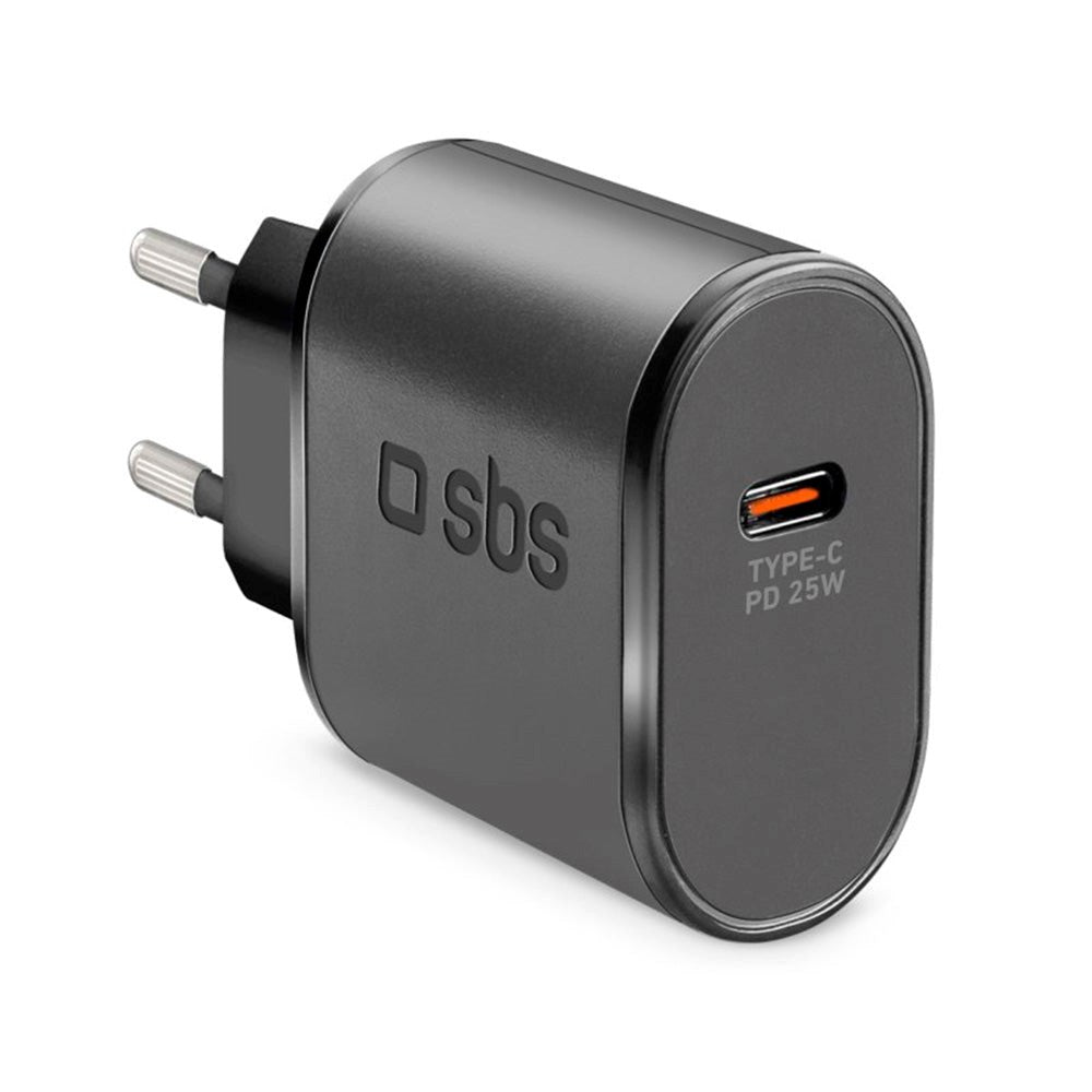 SBS 25W Power Delivery Wall Charger with USB-C - Black