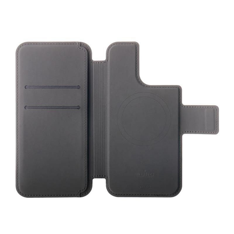 iPhone 14 Pro / 13 Pro Puro Folio Flip Case with Card Holder - MagSafe Compatible - Black