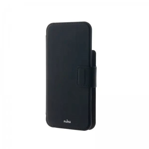 iPhone 14 Pro Max / 13 Pro Max Puro Folio Flip Case with Card Holder - MagSafe Compatible - Black