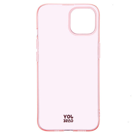 iPhone 14 / 13 Joy Case Flexible Plastic Case - Transparent / Pink