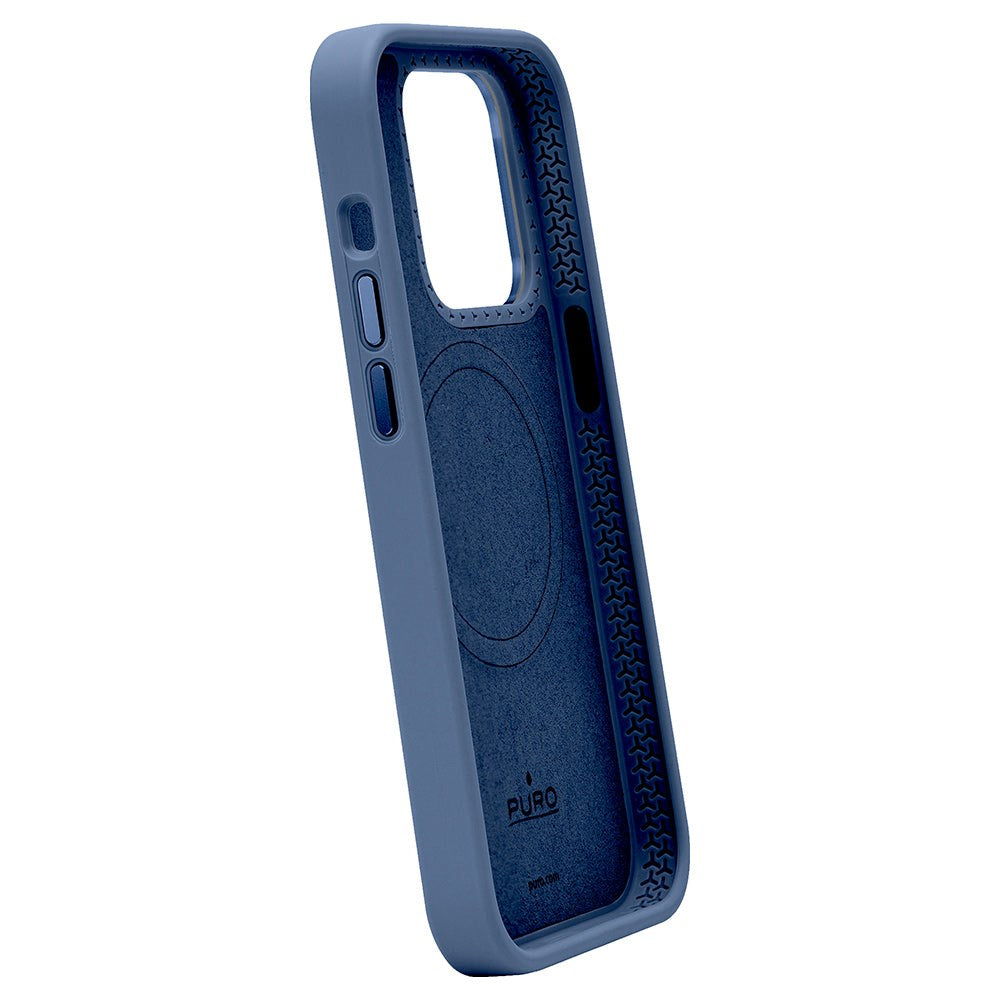 iPhone 15 Pro Puro Icon Mag Pro Silicone Case - MagSafe Compatible - Dark Blue