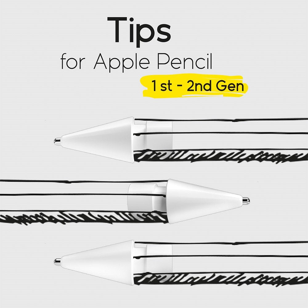 doodroo Apple Pencil Metal Tip - 3-Pack - White