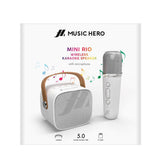 MUSIC HERO Mini Karaoke Set with Speaker and Microphone - White