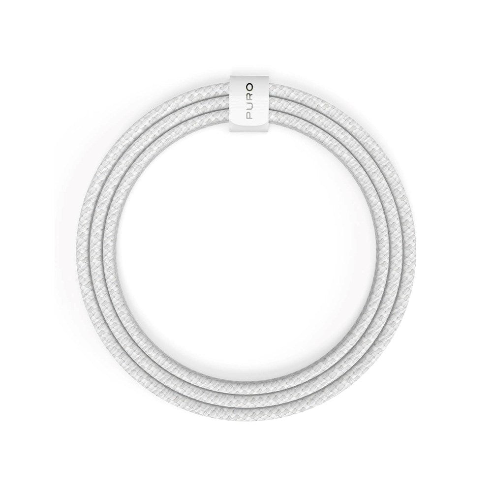 Puro Braided USB-C Cable – 1.5m, 60W, and 480Mbps Data Transfer - White