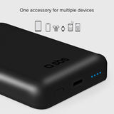 SBS Mag PowerBank 5000 mAh w. USB-C & Wireless Charging - Black