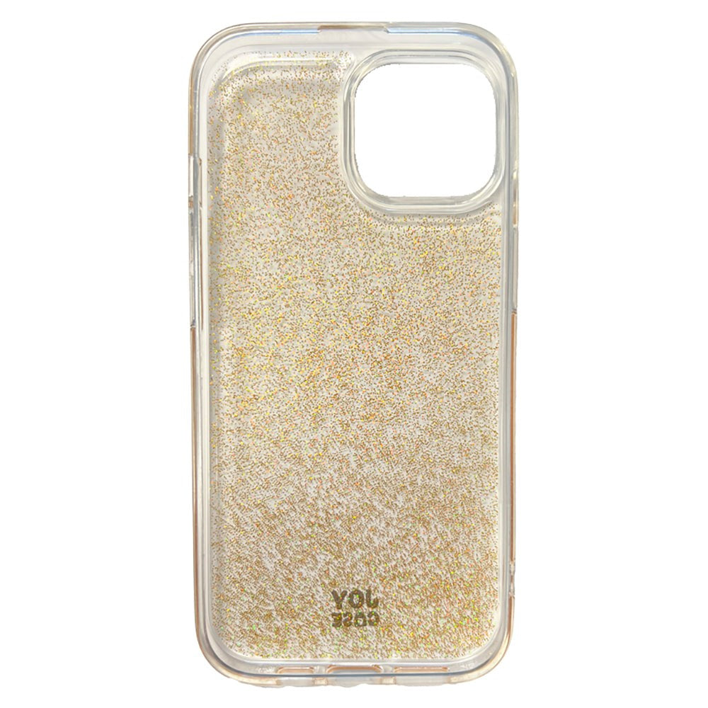 iPhone 15 Joy Case Hybrid Glitter Case - Transparent / Gold