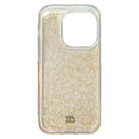 iPhone 15 Pro Joy Case Hybrid Glitter Case - Transparent / Gold