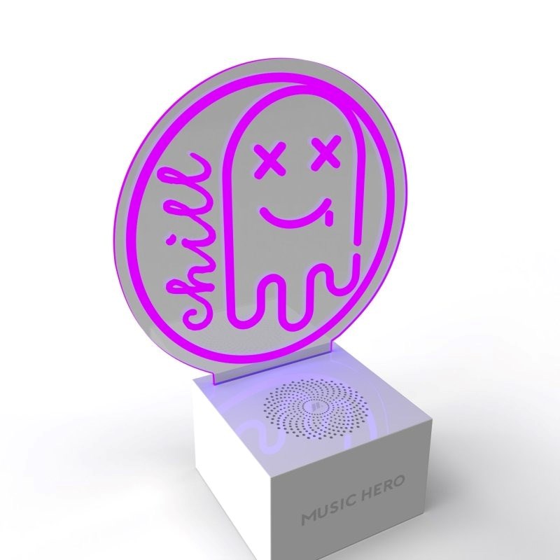 MUSIC HERO Neon Bluetooth Speaker with LED Light - Purple