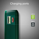 SBS - 20W LCD PowerBank with 1x USB-A & 1x USB-C - 10.000 mAh - Green