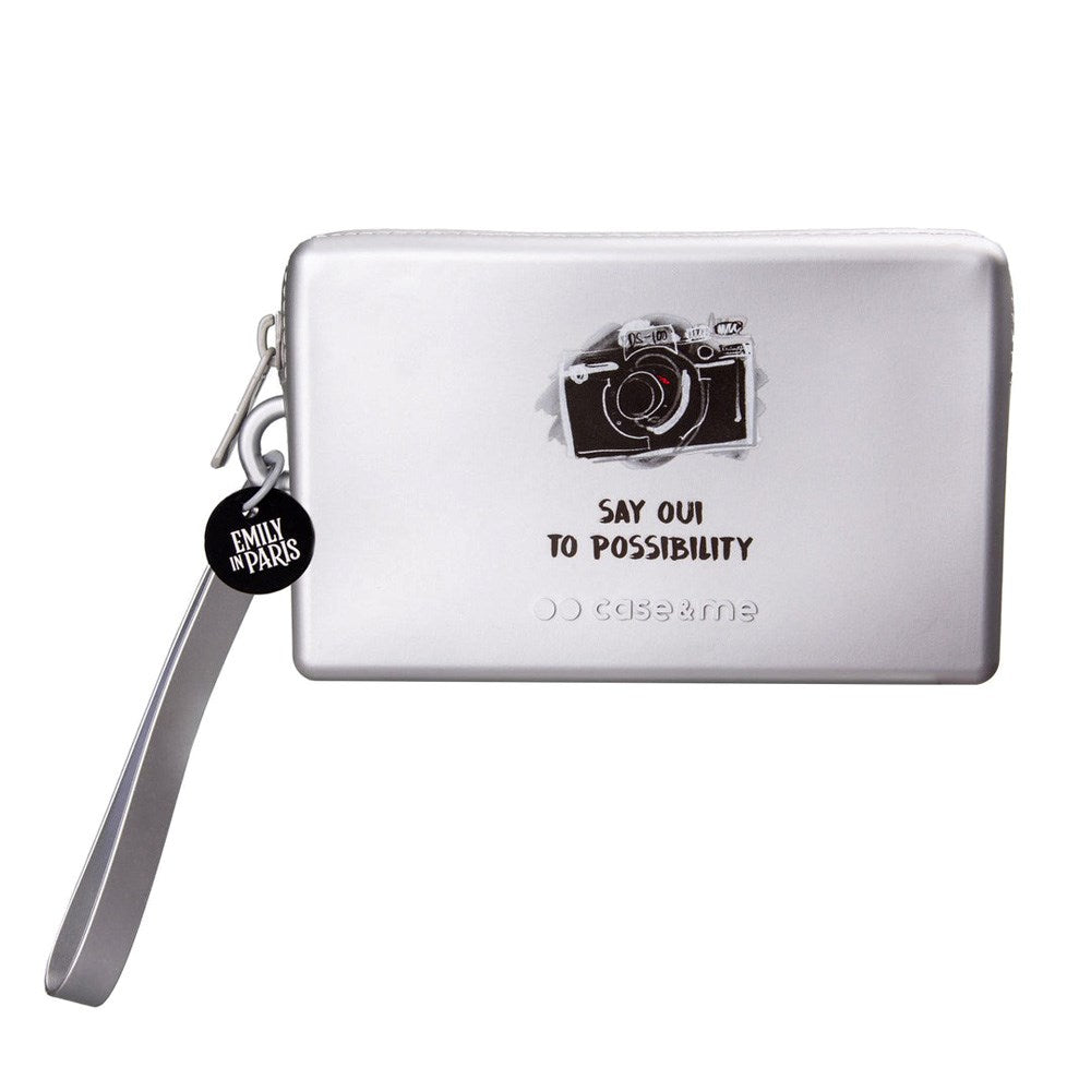 Case&Me - Emily in Paris Silicone Bag - Silver Camera