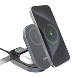 SBS Qi2 3-in-1 Foldable Wireless Charger - MagSafe Compatible - Black