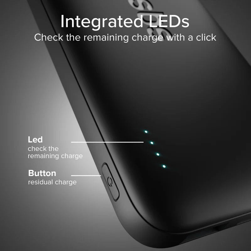SBS 10,000 mAh Infinity Powerbank 10W with 1 x USB-C & 1 x USB-A - Black