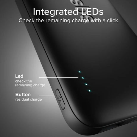 SBS 10,000 mAh Infinity Powerbank 10W with 1 x USB-C & 1 x USB-A - Black