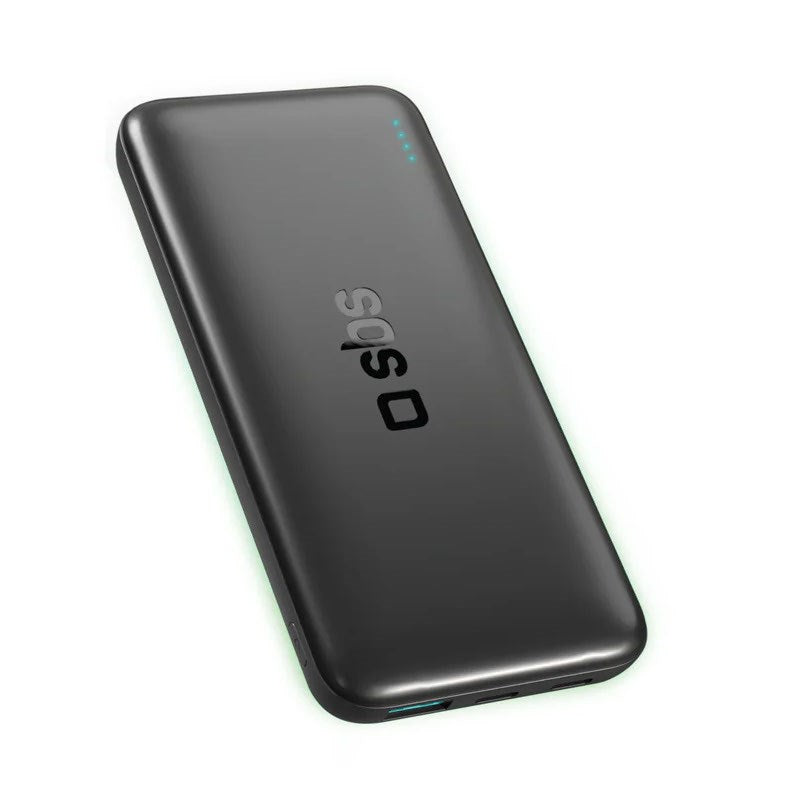 SBS 10,000 mAh Infinity Powerbank 10W with 1 x USB-C & 1 x USB-A - Black