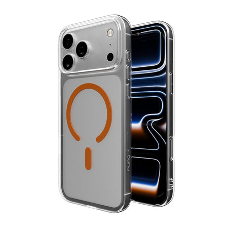iPhone 17 Pro Max PURO LITE MAG Hybrid Case - MagSafe Compatible - Transparent / Orange