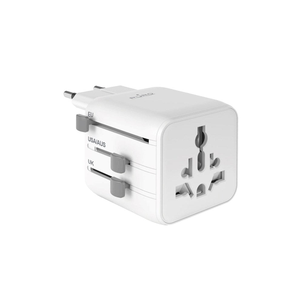 Puro Universal Travel Adapter 2500W - Compatible with EU / UK / US / AUS - White