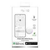 Puro Find Me Mini Dual Smart Tracker - Apple Find My & Android Find Hub - White