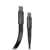 SBS 60W Flat USB-C to USB-C Cable - 1m - Black