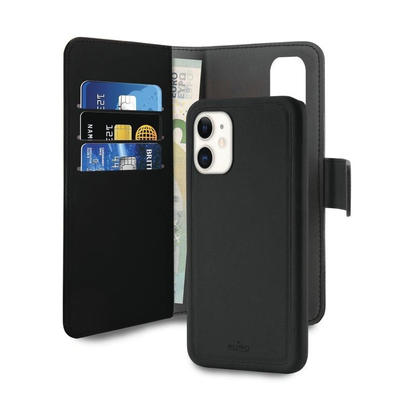 iPhone 11 Detachable 2 in 1 Puro Eco Leather Wallet Case - Black