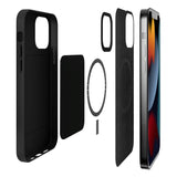 iPhone 13 Pro Puro Sky Mag Leather Look Case - MagSafe Compatible - Black