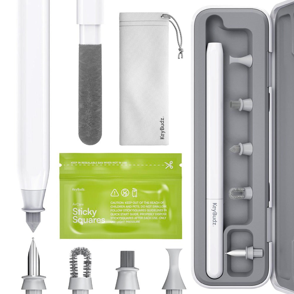 KeyBudz AirCare 2.0 Premium Cleaning Kit for AirPods & iPhone - White