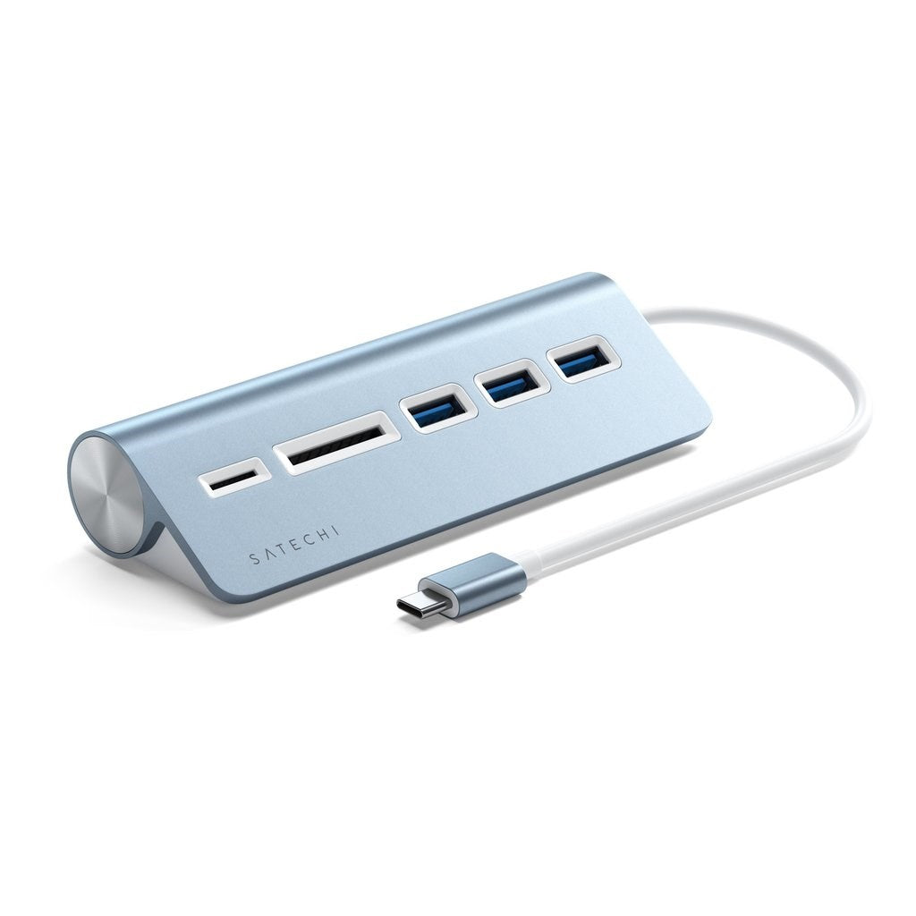 Satechi 5-in-1 USB-C Combo Hub - USB Hub & Card Reader - Blue