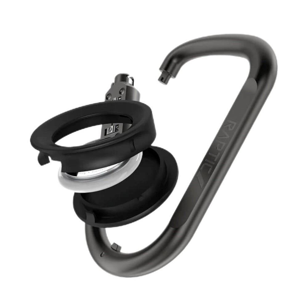 Raptic Link+Lock Case for AirTag - Carabiner Hook with Combination Lock - Black